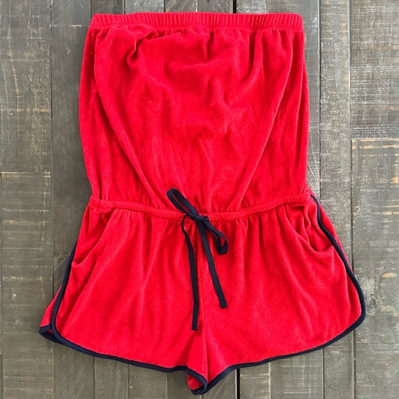 Terry Romper in Brilliant Red & Navy from No Boundaries Juniors’ XL (15-17) - Picture 13 of 13